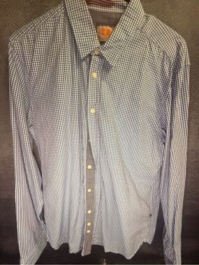 BOSS ORANGE Men's Blue Gingham Button-Down Shirt